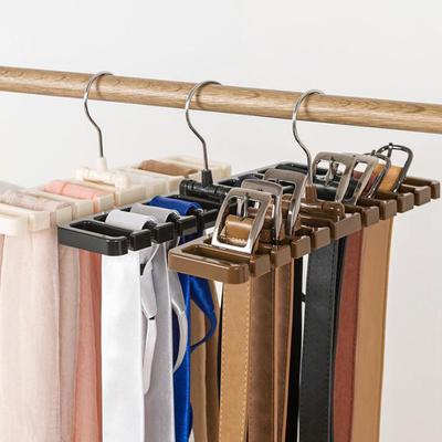 Tie Belt Hanger Wardrobe Closet Organizer 10 Card Slots Large Capacity Belt Storage Rack Scarf Tie Hanging Organizer Scarf Hook