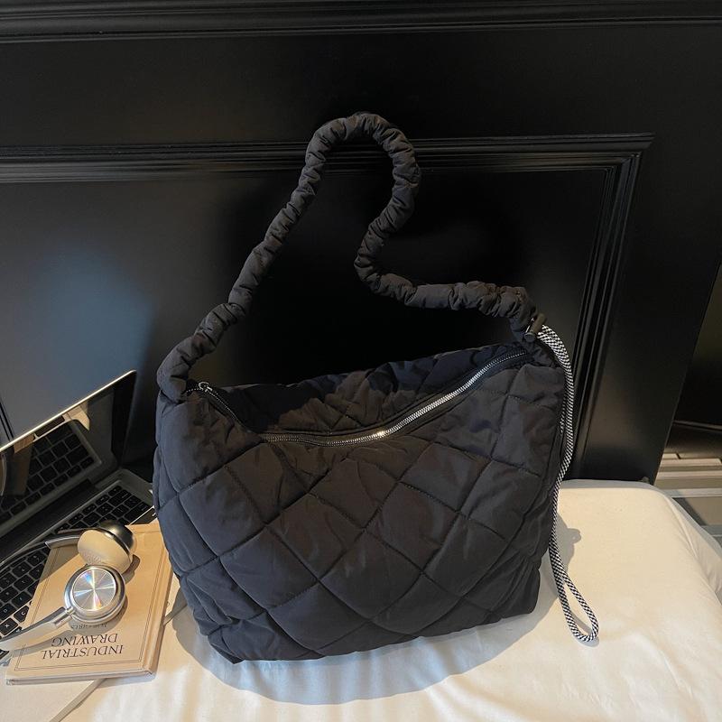 Relaxed, Simple, Fashionable, Stylish, Retro Single Shoulder Bag, Trendy Commuting Grid Crossbody Bag