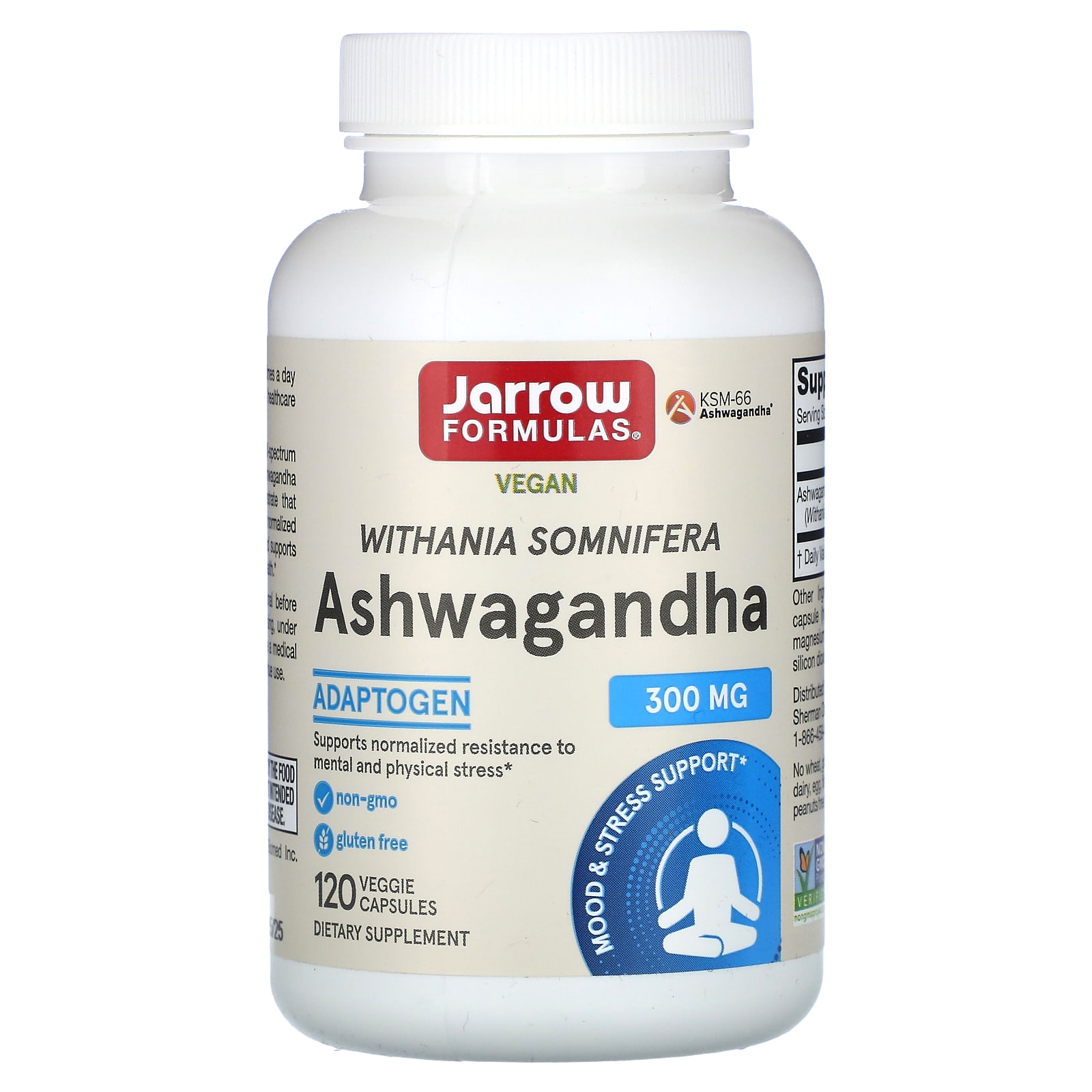 

Jarrow Formulas, Ashwagandha, 300 mg, 120 Veggie Capsules