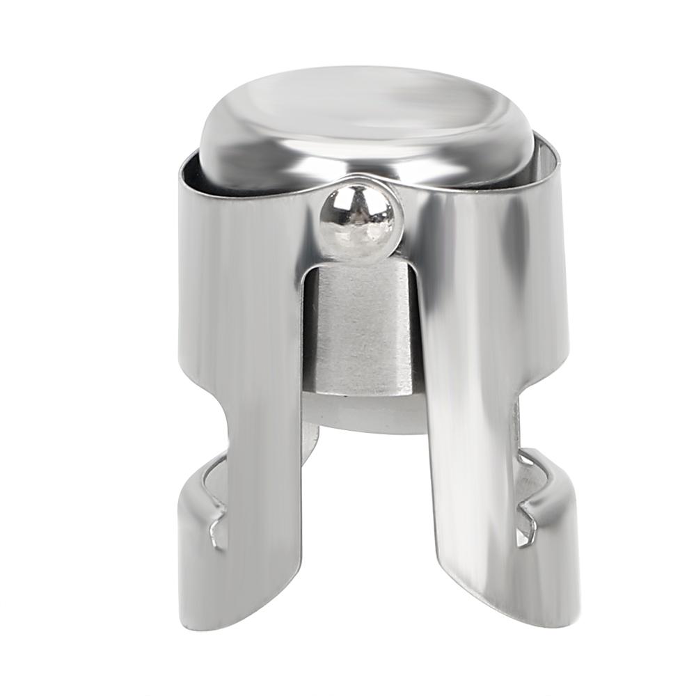 

Пробка для игристого вина из нержавеющей стали с двумя кнопками для шампанского, для дома и баров, для бутылок с пузырьками серебряный