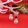 Fashion Christmas Snowman Pearl Drop Earrings For Women Exquisite Zircon Crystal Snowflake Earring Holiday Jewelry New Year Gift