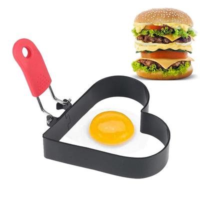 Egg Mold Ring Stainless Steel Heart Shaped Egg Mold Egg Ring Egg Patty Muffins Maker Mold Kitchen Restaurant Cooking Utensil