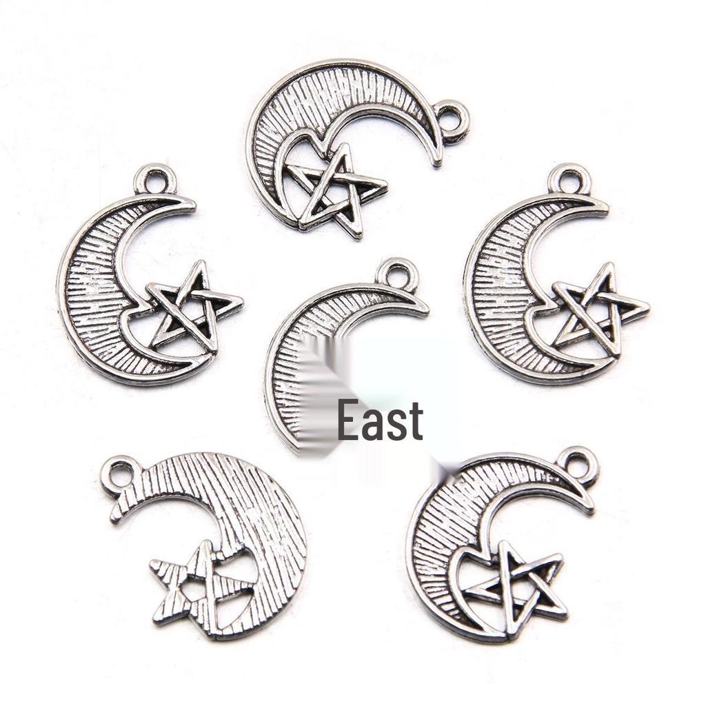 Handgefertigter Antiksilber Mondanhänger: Kreativer Natürlicher Charme Schmuck Accessoire