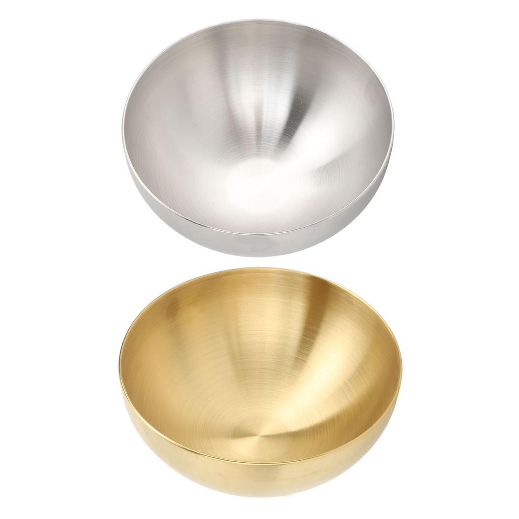 2 stk Salatskål i rustfritt stål Dobbelvegget isolasjon Blandeskåler Bærbar rund skål for pasta