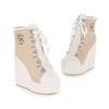 Super High Heel Wedge Short Boots Lace-up Casual Women's Boots Custom  Boots Women's Shoes