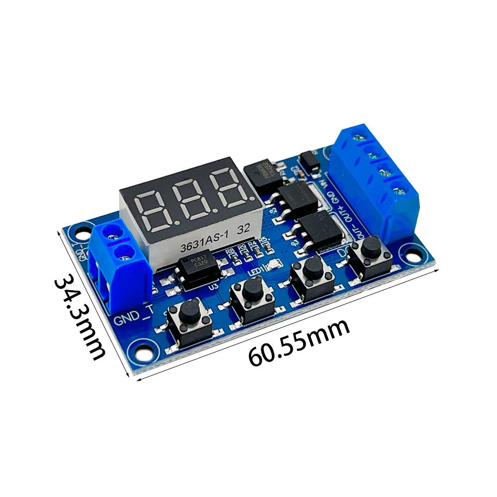DC 12V 24V Dual MOS LED Digital Time Delay Relay Trigger Cycle Timer Delay Switch Circuit Board Timing Control Module DIY