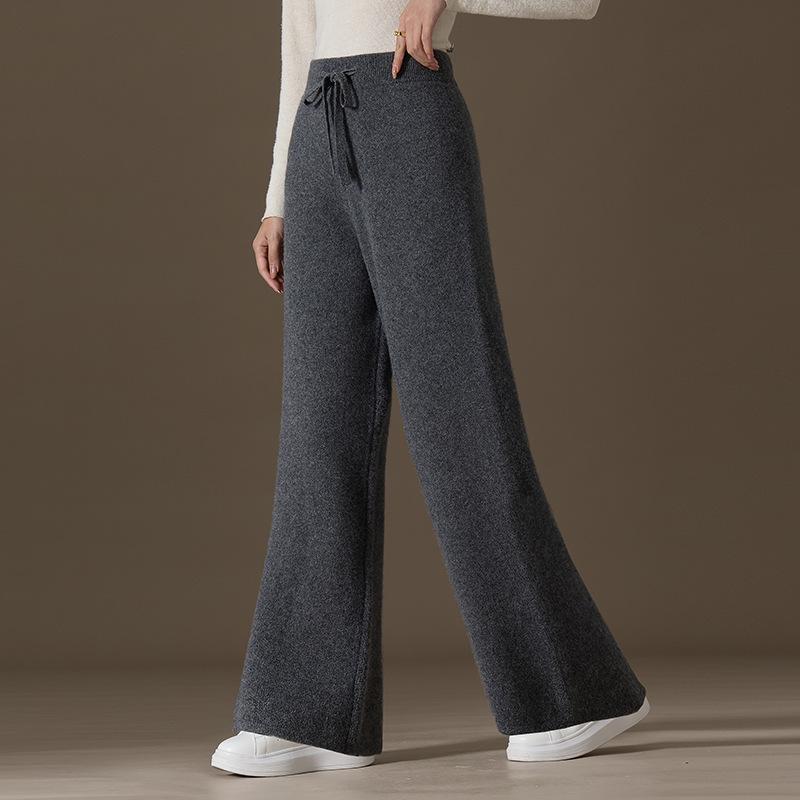 

2024 Autumn/Winter Pure Baby Cashmere Wide-Leg Women s Knitted Pants Large