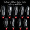 3D 120pcs/Box Long False Press On Acrylic Nails Coloured Glaze False Nails Stiletto Aail Tips For Extension Manicure Art Design