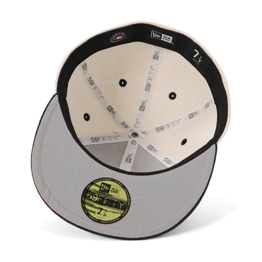New Era 59FIFTY MLB DET 7 Size 5950 OATMEAL DETTIG OAT NER36C1460 Two-Tone Cap, Oatmeal/Black, 1/4 Inch, WBLK, 14388839,