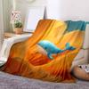 1Pc Cartoon Print Flannel Blanket, High Quality Comfortable for All Seasons, Home Decor, Warmth and Comfort, Perfect for Christmas Birthday Gift