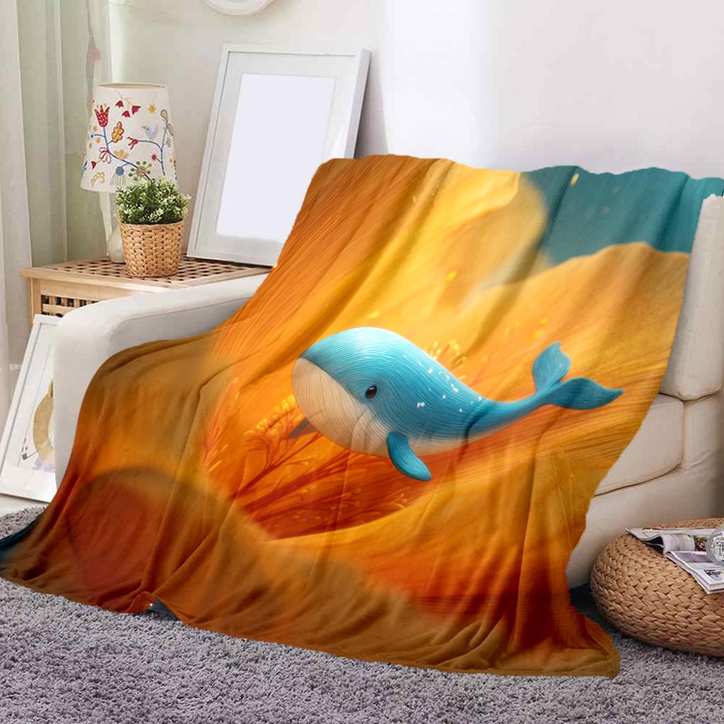 1Pc Cartoon Print Flannel Blanket, High Quality Comfortable for All Seasons, Home Decor, Warmth and Comfort, Perfect for Christmas Birthday Gift