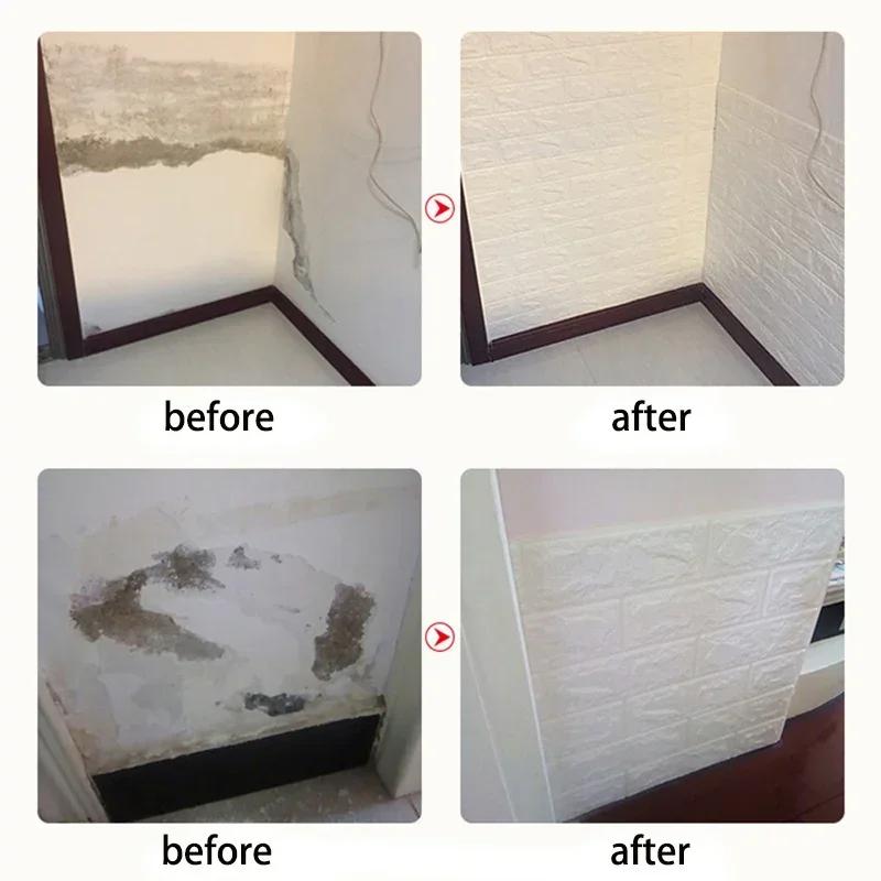 70cm*1m 3D Self-Adhesive Wallpaper Continuous Waterproof Brick Wall Stickers Living Room Bedroom Children's Room Decoration
