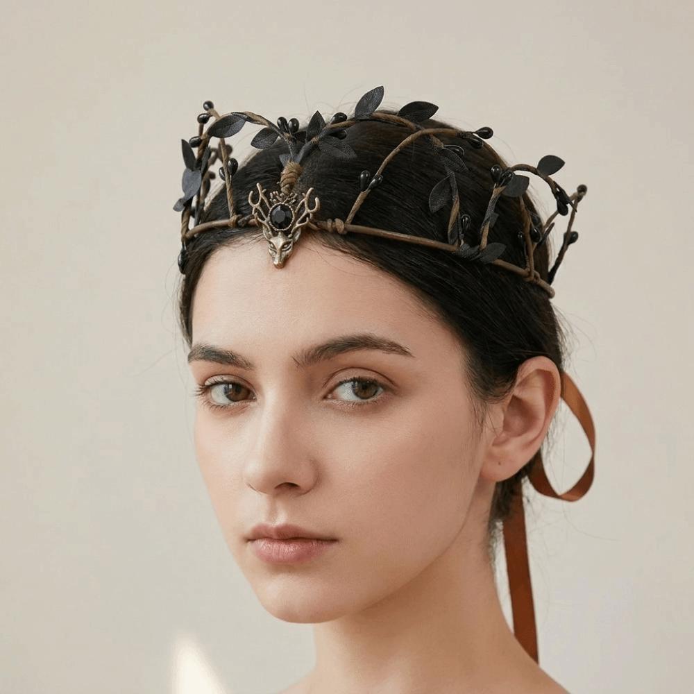Diadema Elfo Tiara Fantasia Copricapo Fatato Corona Elfica Fatata Matrimonio nella Foresta