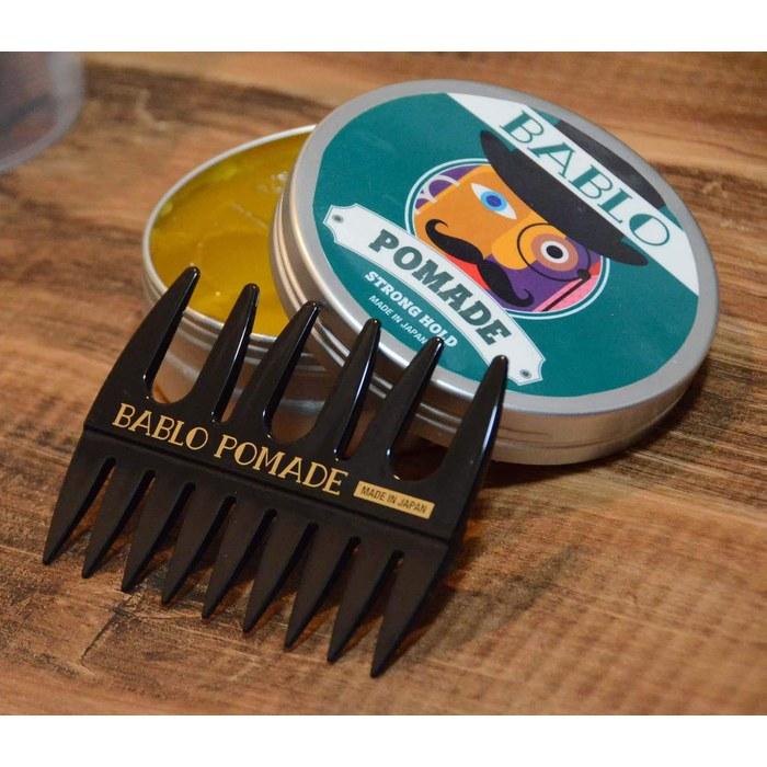 BABLO POMADE Jerk Comb & Mesh Comb (Black) Set - Men's Comb, Coarse Teeth, Perm, Barber - 2 Assorted Pieces