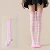 Damen Overknee Socken mit Kreuzstreifen für Halloween, Weihnachten, Karneval, Tanz und Japanische Festivals