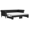 VidaXL Daybed with Trundle and Mattress Black 90x200 Cm Faux Leather 3197727