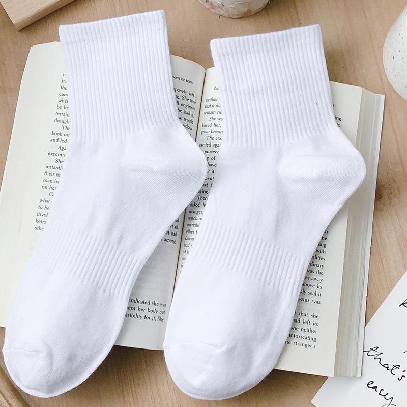 1Pair Solid Color Breathable Cotton Socks Casual Sport Trendy Fashion Short/Mid-Length/Long-Length Socks
