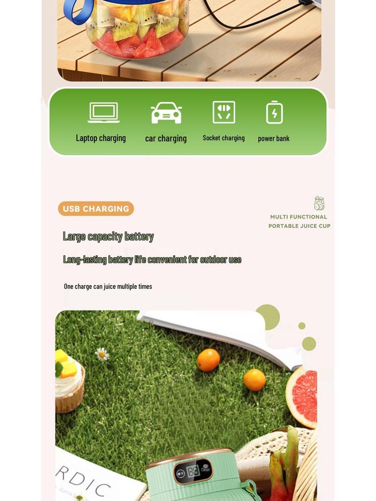 Portable Large Capacity Multifunctional Juicer & Water Cup