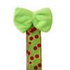 Green Christmas Cabinet Door Bows with Bell Plush Faux Fur Furry Bows
