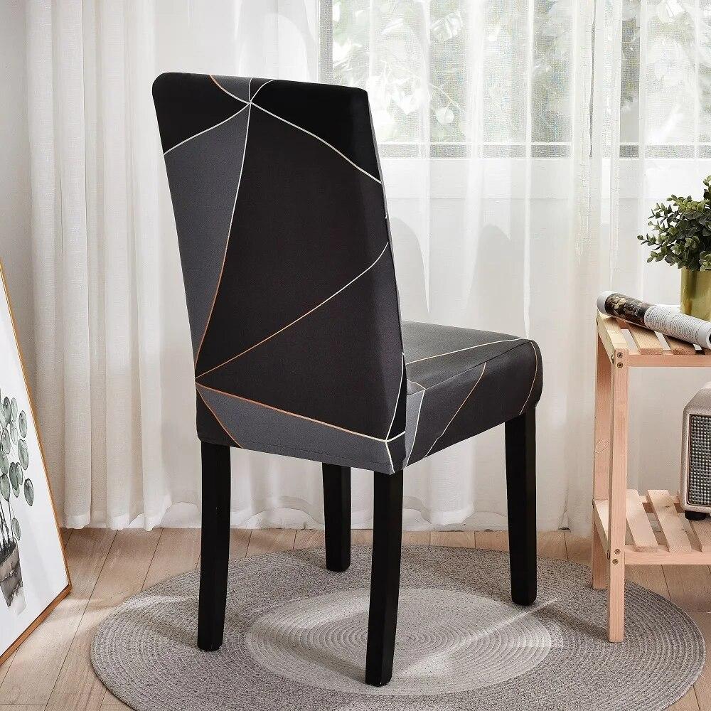 Spandex Wedding Chair Cover Lattice Floral Printed Seat Protector Slipcover for Hotel Banquet Housse De Chaise Dining Room Chair