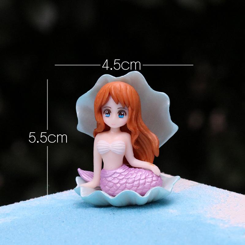 

Beautiful Shell Mermaid Princess Figurine Decoration Fish Tank Ornament Diy Cake Decor Desk Craft Accessories Miniature Figurine