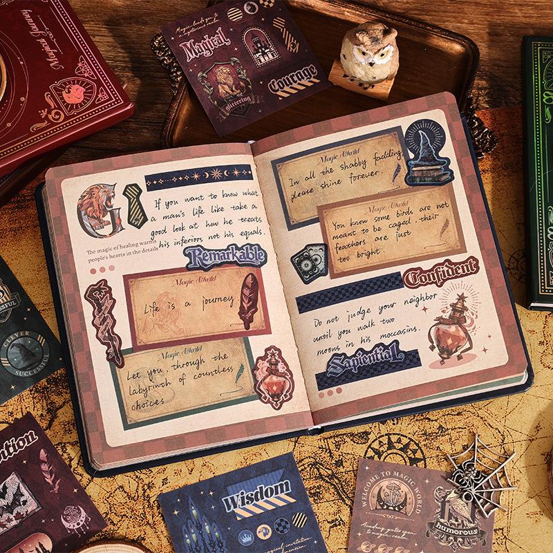 Magic Academy Notebook Gift Set Harry Potter Style Journal High Appearance Diary for Students Vintage Wizard Theme Notebook Kit