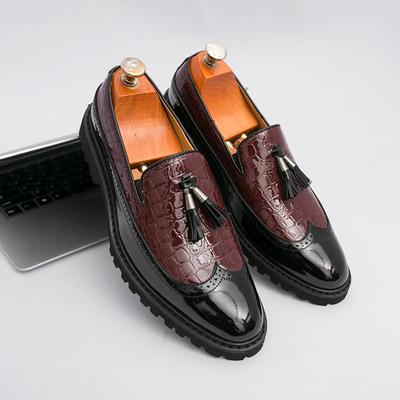 Fashion Retro Men Fringed Shoes Men One-foot Light Comfortable Fashionable Leather Shoes Business Travel Shoes Size 38-48 Men Shoes