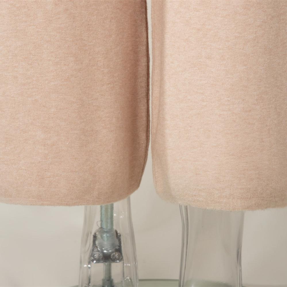 GMXIA Women's Half Turtleneck Sweater Set Irregular Bevelled Sweater + Knitted Wide Leg Pants Two Piece Set