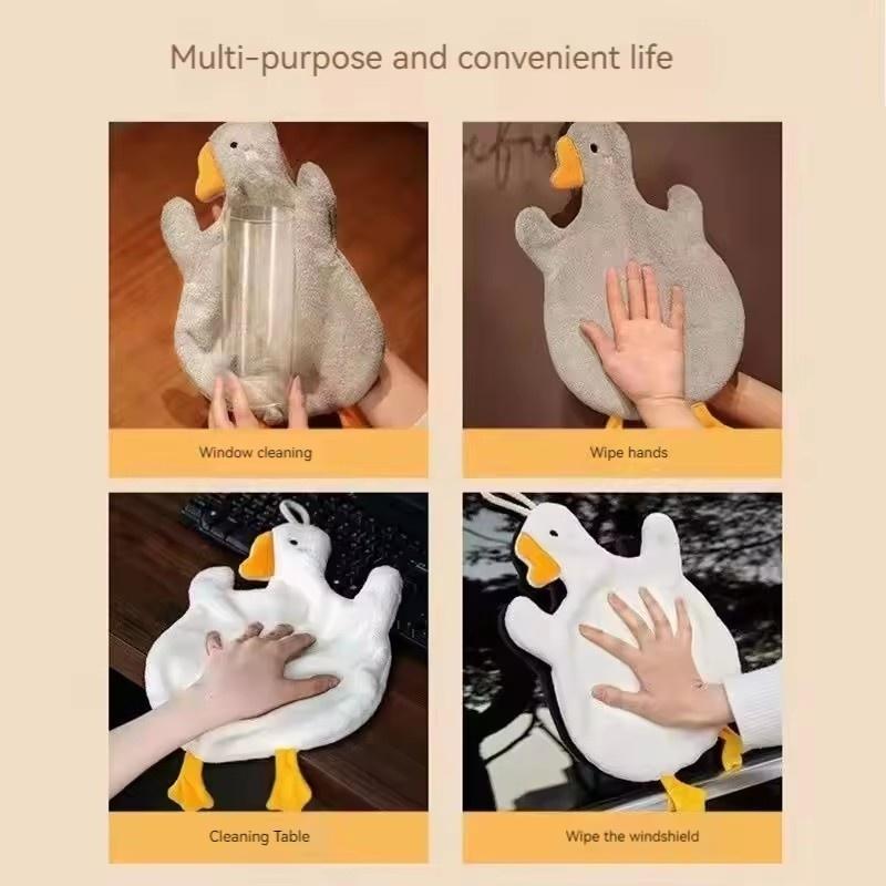 Cartoon Goose Hand Towel Kitchen Bathroom and Toilet Hand Towel Hanging Type with Super Water Absorption Quick Drying It Is Hard