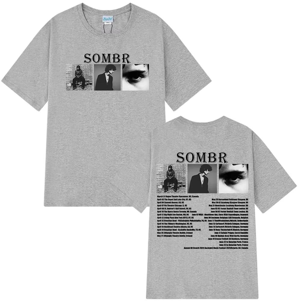 Sombr Merch Live 2026 Tour T-Shirt Herren Damen HipHop T-Shirt Modekleidung Sommer Kurzarm Freizeit T-Shirts Streetwear