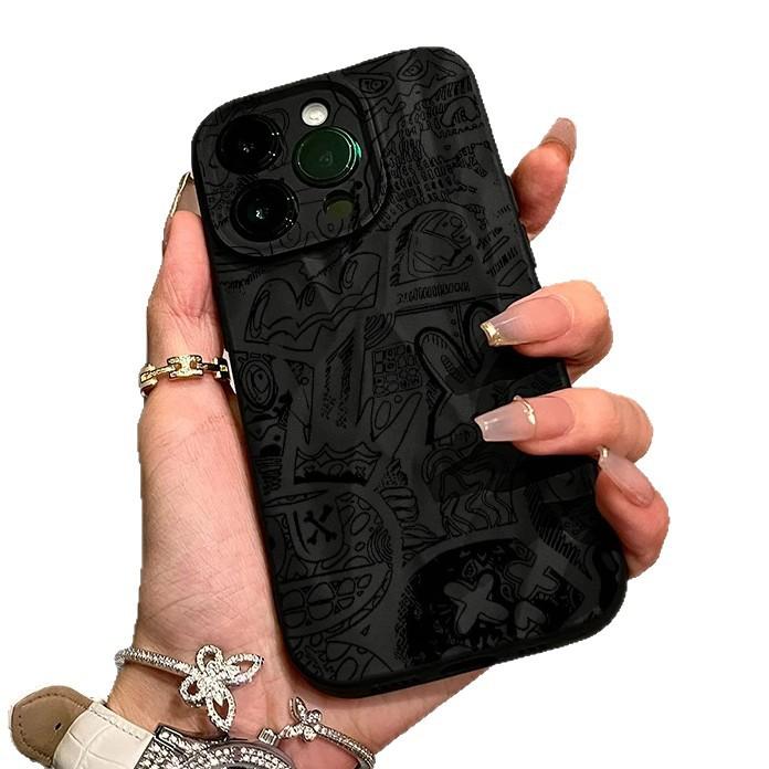Creative monster graffiti applies to Apple 17Pro mobile phone case IP16/15 matte 14 folds 13 personality 12 soft
