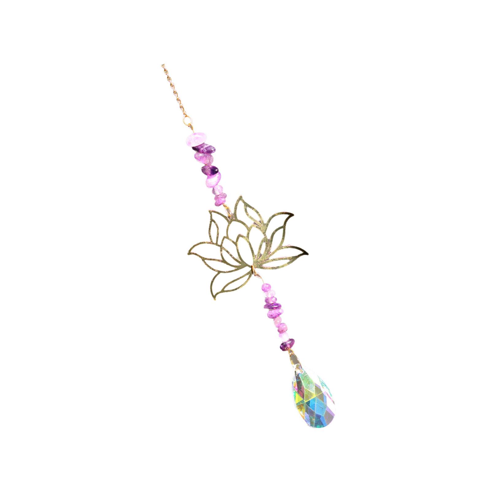 

Хрустальный ловец солнца Лотос Настенное украшение Создатель радуги Ловцы солнца для украшения гостиной или офиса 1