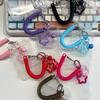 Soft Silicone Kpop Photocard Holder With Star Keychain Spring Rope Transparent Card Holder Sliding Cover