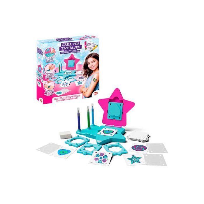 Studio de tatouage temporaire - Bizak - 4 formes différentes - 10 modèles pré-conçus - 20 pochoirs avec colle