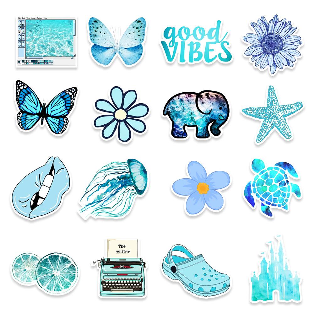 103 Pictures of Lan Zi Xiao Fresh Graffiti Stickers Balance Bike Motorcycle Helmet Skateboard Water Cup Decoration Stickers
