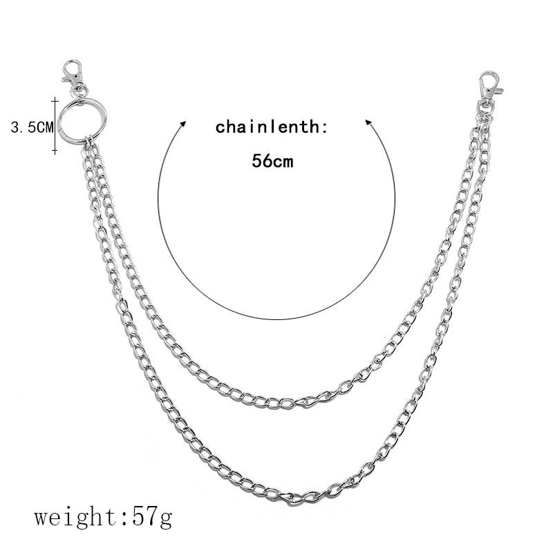 1PCS Long Metal Wallet Belt Chain Trousers Hipster Pant Keychain Clip Keyring HipHop Jewelry