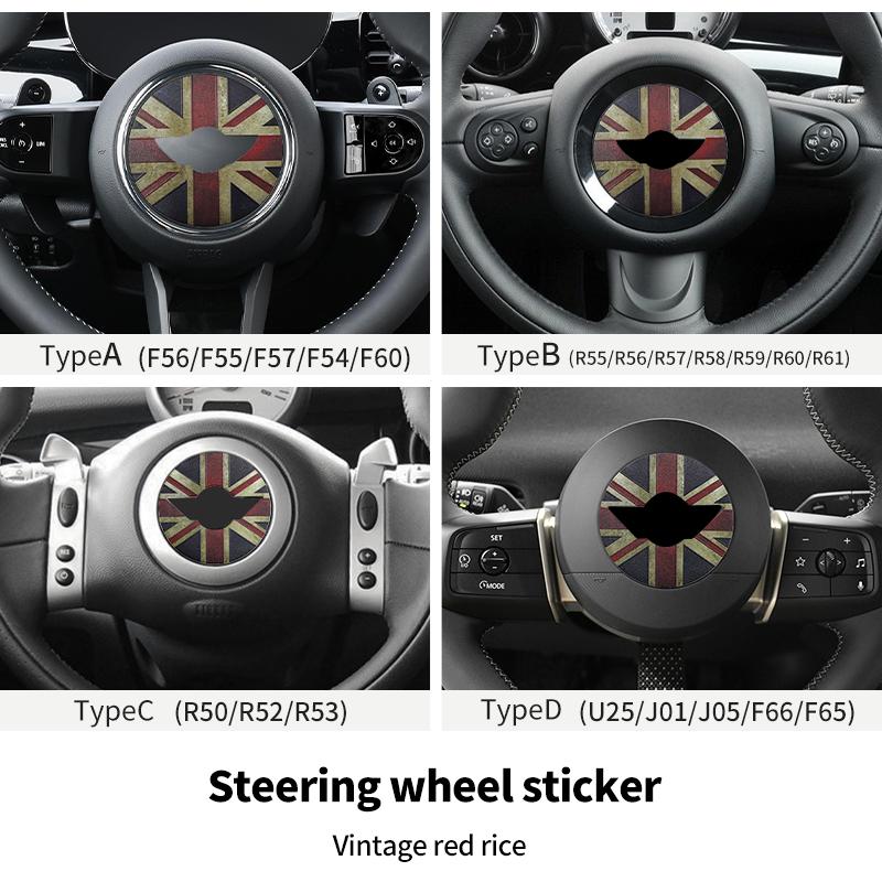 Adesivo per Volante Auto Per Mini Cooper F56 F55 F60 R56 R60 F65 U25 Countryman Adesivi in Pelle PU Accessori Interni Auto