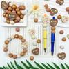 34Pcs Heart-Shaped Bookshelf Silicone Bead Set DIY Beaded Necklace Bracelet Decoration Pen Jewelry Pendant Etc. Holiday Birthday Gift