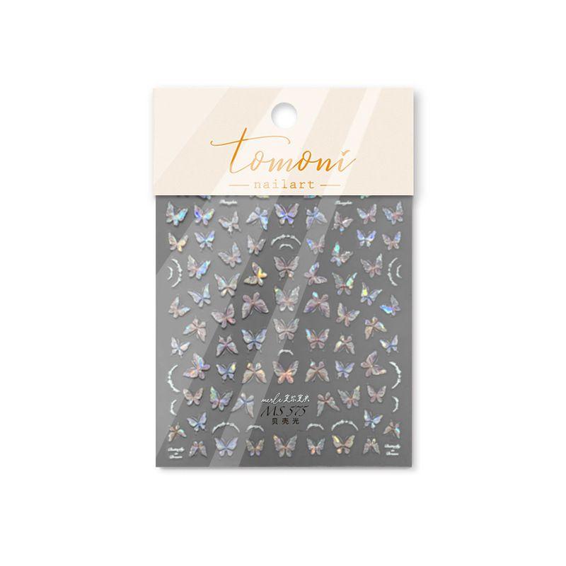 

Shell Pearlescent Nail Sticker Nail Beauty Rhinestone Fairy Butterfly Sparkling Tearable under Sunshine MS575-shell light.