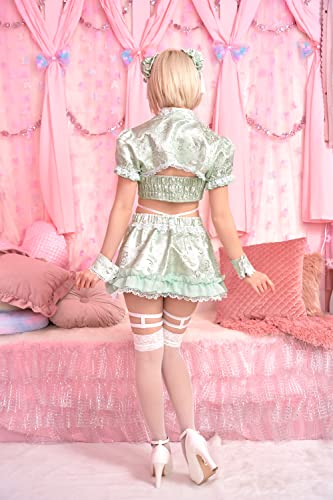 Clearstone SugarWhip Cosplay Halloween Pastel Flare China Dress for Women - Mint