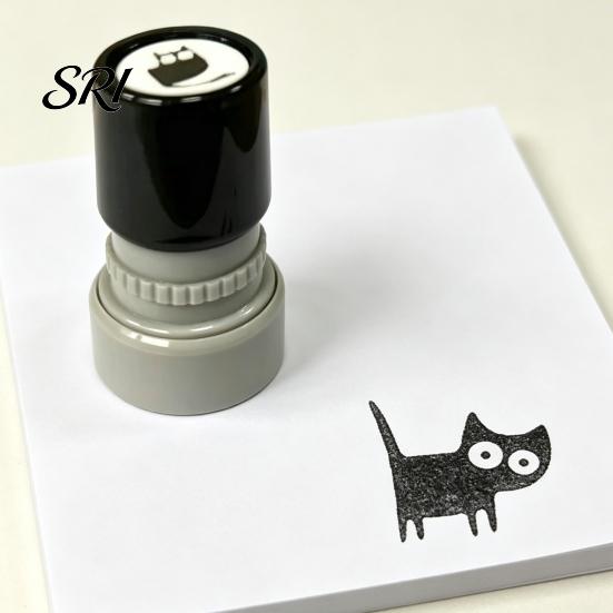Mini Kitten Stamp Cute Black Cat Self Inking Pattern Craft Project Supplies for Journals Cards Planners Scrapbooks Decoration Decorative
