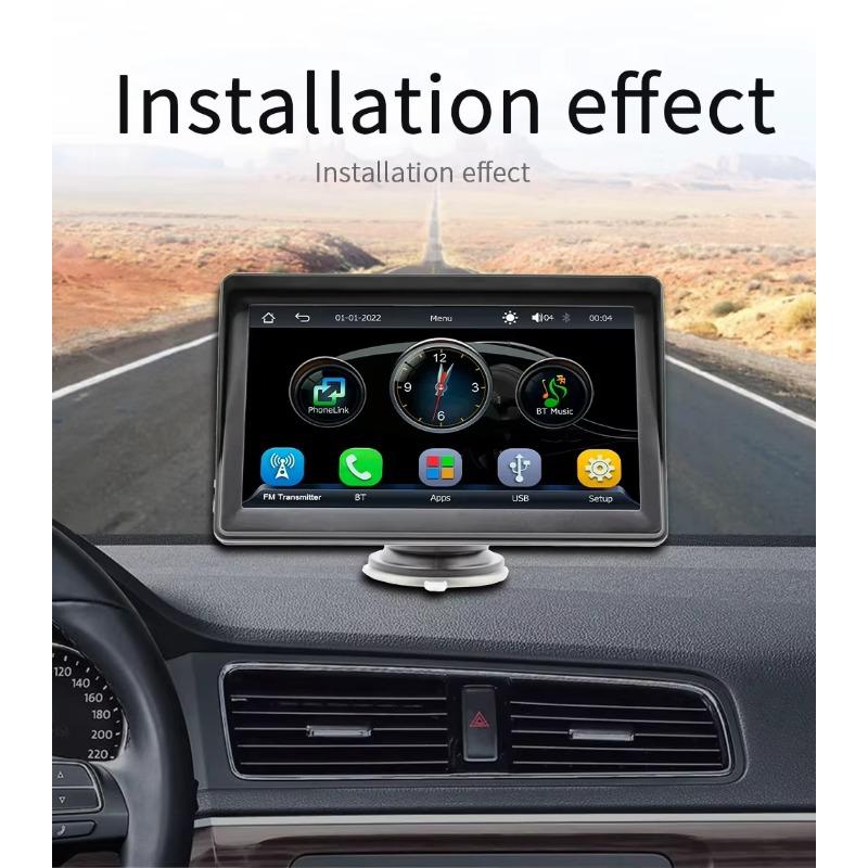 7'' Universal Car Radio Wireless Carplay Android Auto Mirrorlink Portable BT/USB/AUX with Sun Visor Multimedia  Car Player