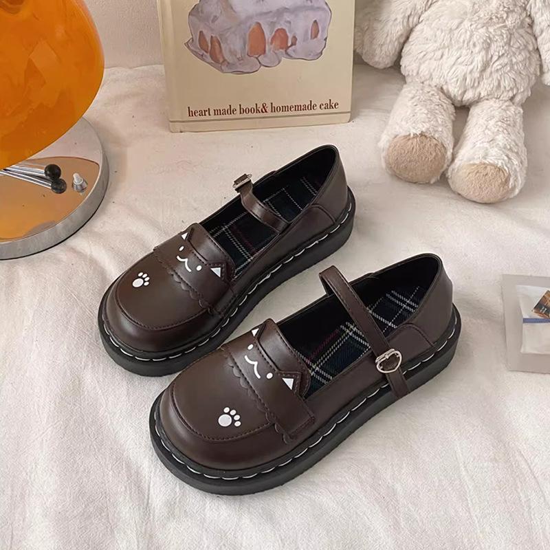 JK uniform flat soft girl versatile student niche Mary Jane single shoes cute kitten Japanese small leather shoes 2025