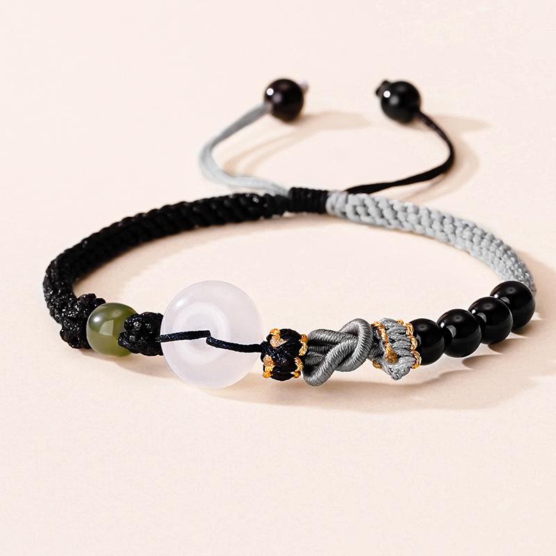 Tichya Chalcedony Ping an Buckle Couple Bracelet - Niche Love Vows Woven Design Gift