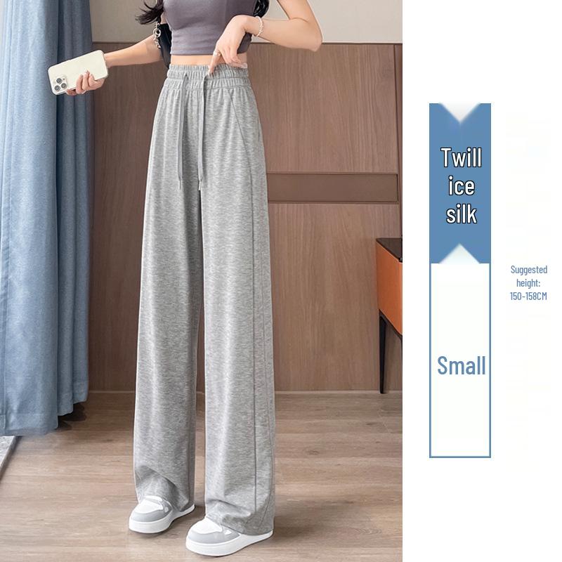 Women's Petite Velvet-Lined Wide-Leg Sweatpants, Straight-Leg Style, Height-Enhancing, 2025 Autumn/Winter Collection.