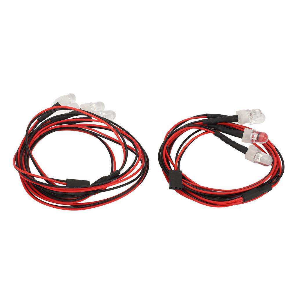2 Stück RC Auto Universelles Umrüstlicht 7,4V 8mm 2 Rote LEDs und 2 Weiße LEDs RC Beleuchtungsset