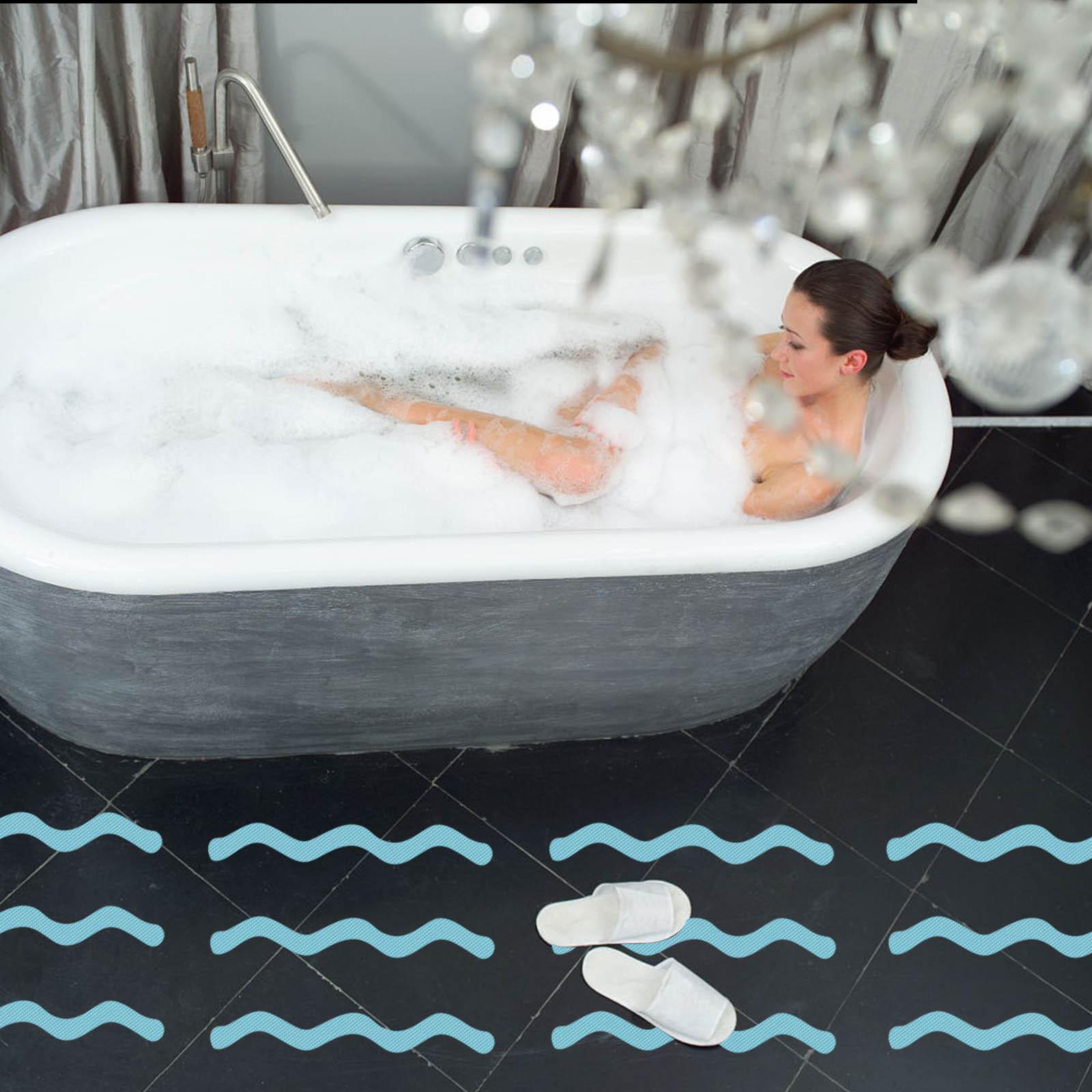 

12 шт. наклейки для ванны Нескользящие наклейки для ванны безопасная ванна наклейки для душа клей синий