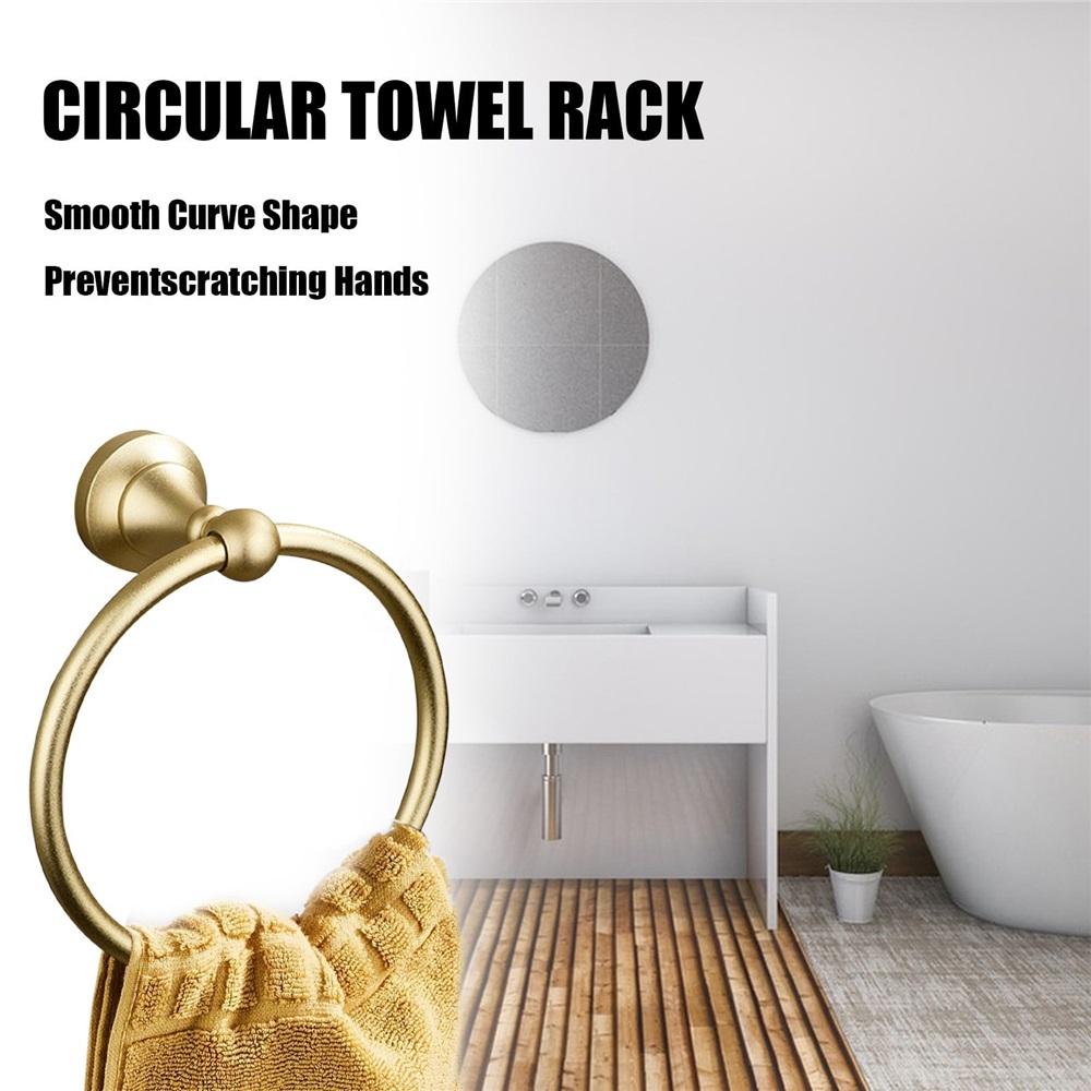 Stainless Steel Towel Ring, 304-grade Wall-mounted Bracket, Black or Gold, Size 16.5x8.1x5 Cm, Rust-resistant and Easy To Install