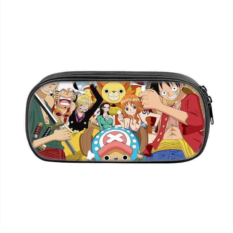 One Piece Monkey D. Luffy Pattern Pencil Case Makeup Bag Pen Bag Student Big Capacity School Supplies Zipper Pencil Pouch