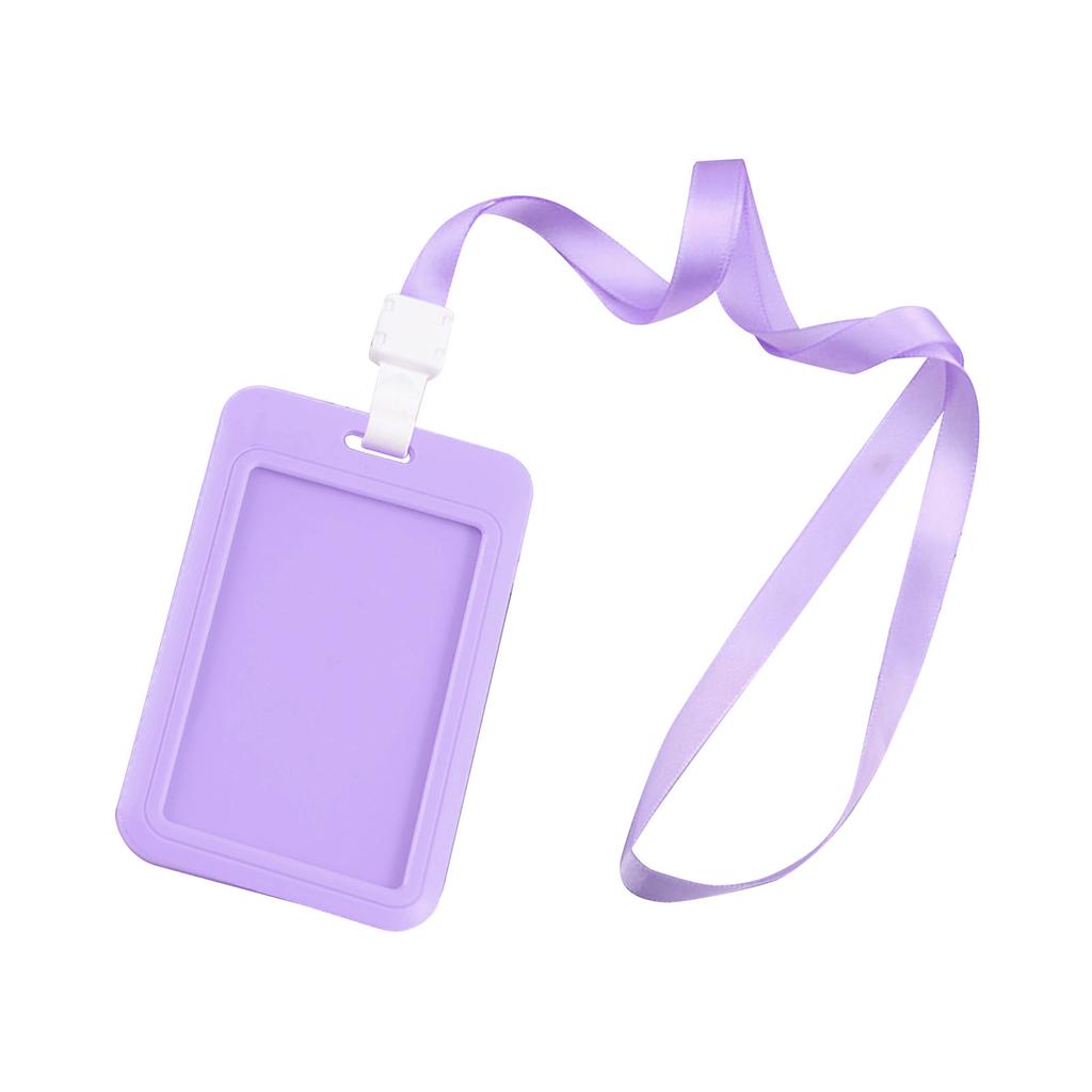 Badge Holder Bright Color Thick Sturdy ABS Rounded Corner Waterproof Bus Card Holder with Lanyard for Company School